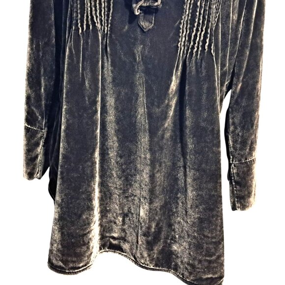 Soft Surroundings Velvet Top Womens Size L Boho Ruffled Tunic - Picture 3 of 14
